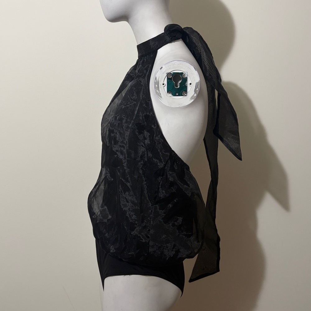 Thirty Thirty Elegant Black Halter Bodysuit Size L - Picture 5 of 8